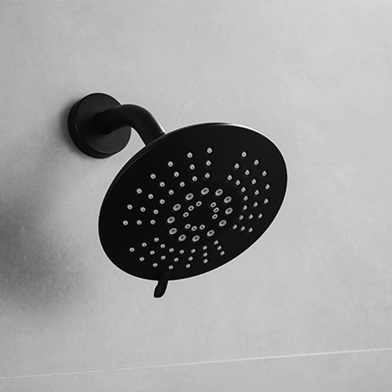 Lisslune | Round Fest Shower Head Matte Black 5 Spray Patterns Wall Mounted Shower Head