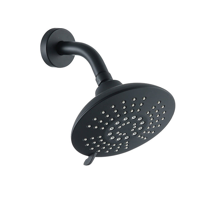 Lisslune | Round Fest Shower Head Matte Black 5 Spray Patterns Wall Mounted Shower Head