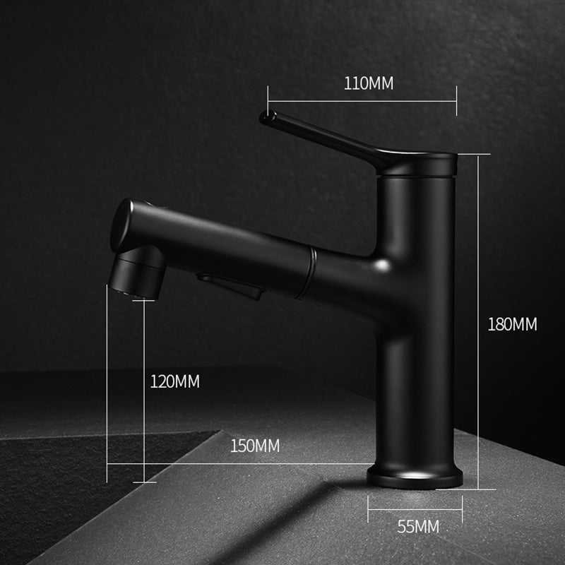 Lisslune | Modern Basin Faucet Copper Single Handle Low Arc Basin Faucet for Bathroom