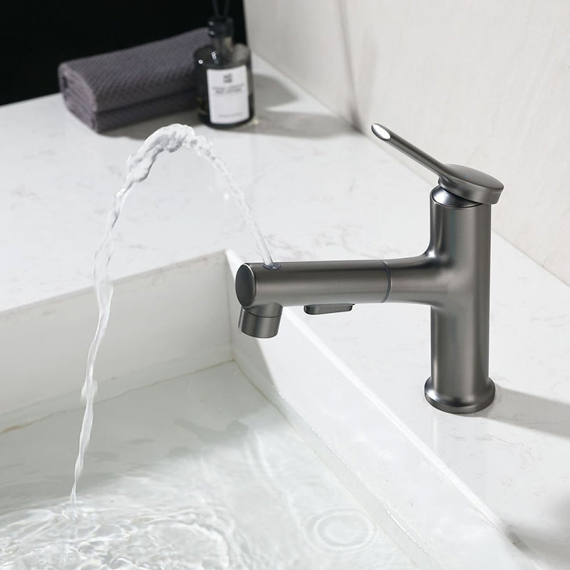 Lisslune | Modern Basin Faucet Copper Single Handle Low Arc Basin Faucet for Bathroom