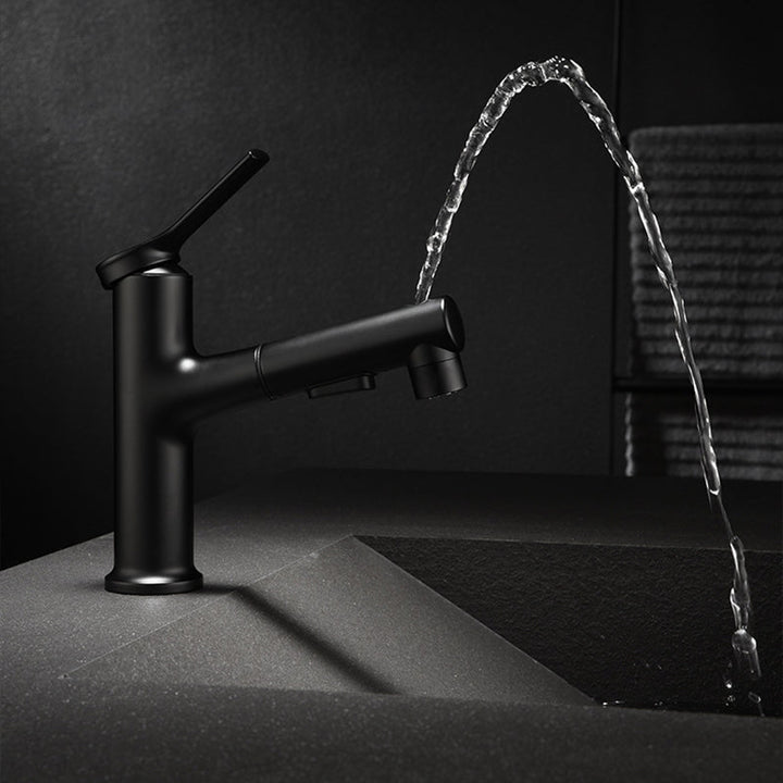 Lisslune | Modern Basin Faucet Copper Single Handle Low Arc Basin Faucet for Bathroom