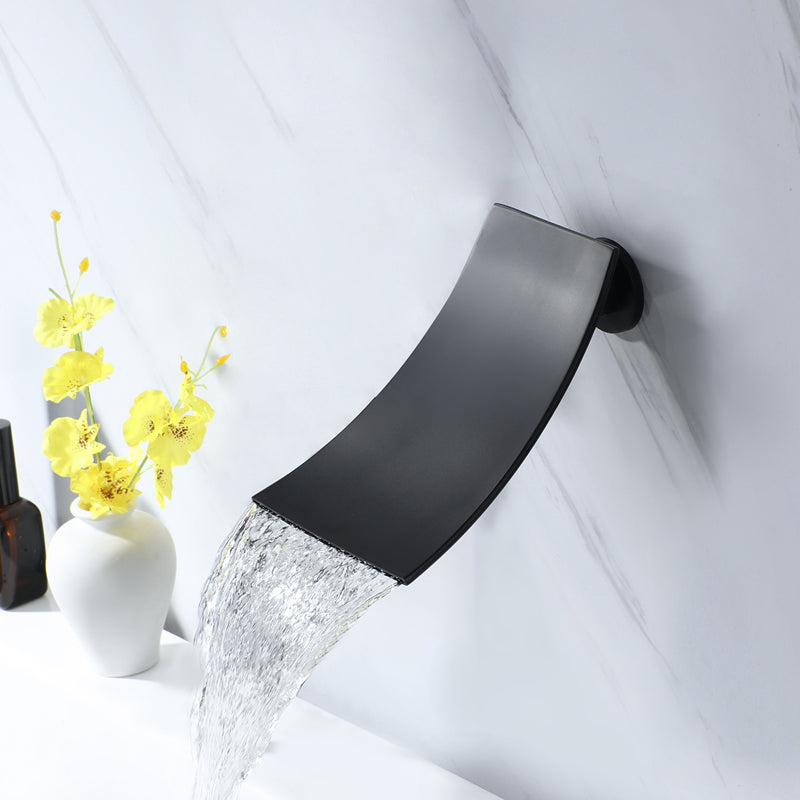 Lisslune | Modern Wall-Mounted Bathroom Faucet Low Arc Solid Brass Faucet