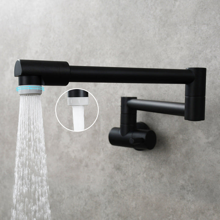 Lisslune | Modern Pull-down Faucet Single Handle Wall Mounted Pot Filler Low Profile 1-Hole Filler