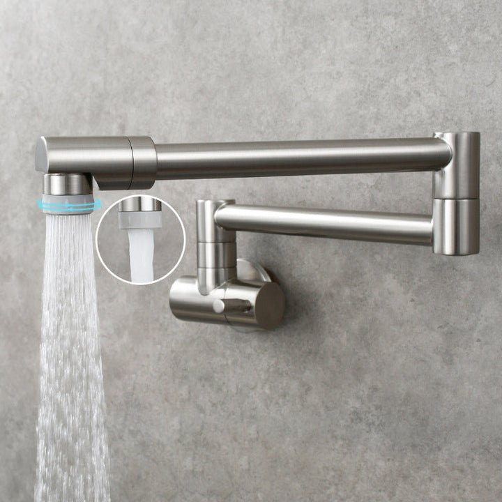 Lisslune | Modern Pull-down Faucet Single Handle Wall Mounted Pot Filler Low Profile 1-Hole Filler