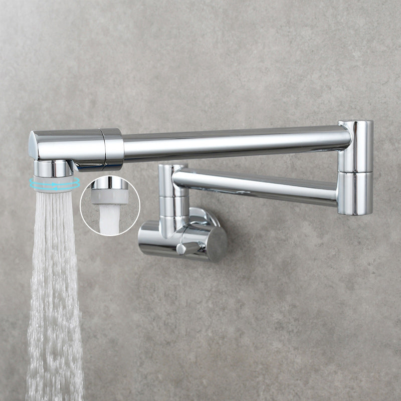 Lisslune | Modern Pull-down Faucet Single Handle Wall Mounted Pot Filler Low Profile 1-Hole Filler