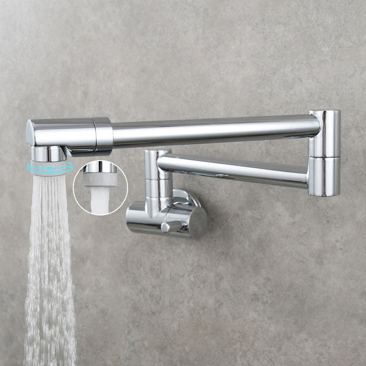 Lisslune | Modern Pull-down Faucet Single Handle Wall Mounted Pot Filler Low Profile 1-Hole Filler