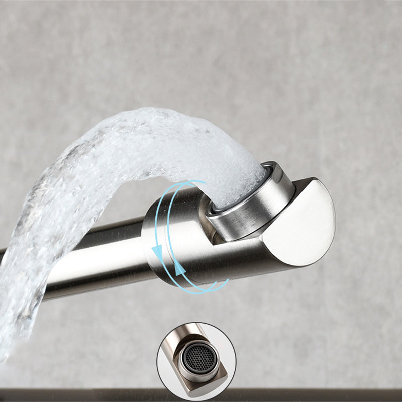 Lisslune | Modern Pull-down Faucet Single Handle Wall Mounted Pot Filler Low Profile 1-Hole Filler