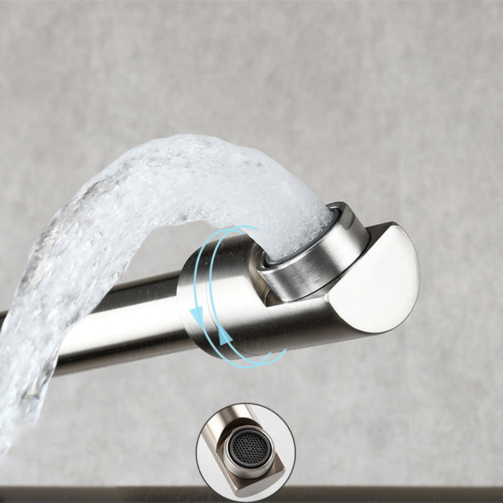 Lisslune | Modern Pull-down Faucet Single Handle Wall Mounted Pot Filler Low Profile 1-Hole Filler