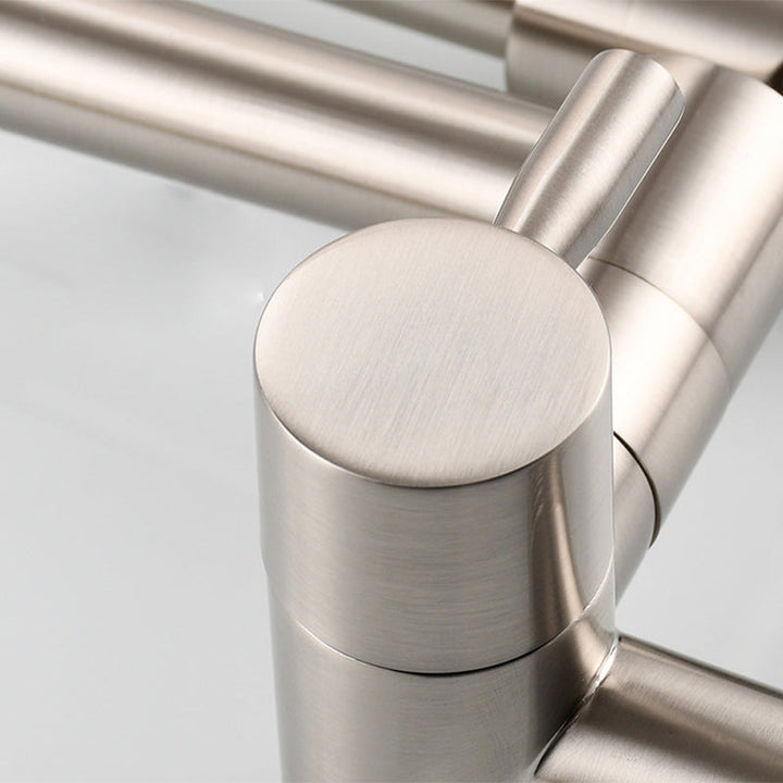 Lisslune | Modern Pull-down Faucet Single Handle Wall Mounted Pot Filler Low Profile 1-Hole Filler