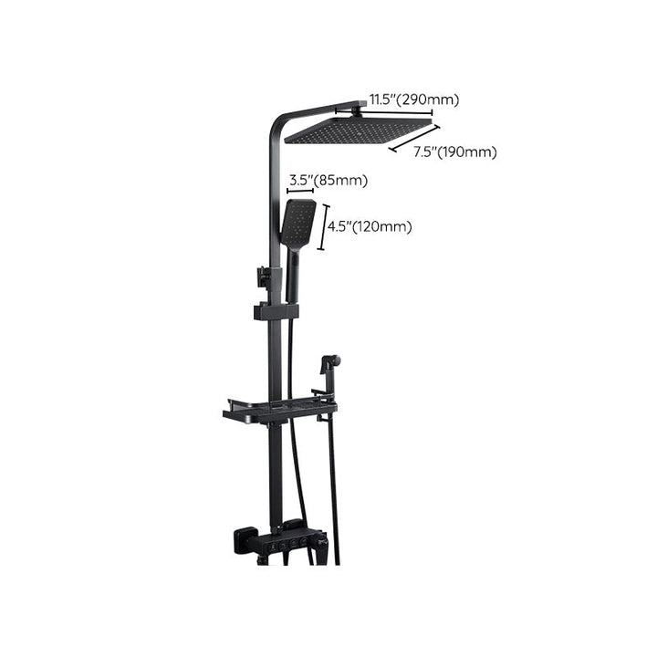 Lisslune | Adjustable spray sample shower combination metal shower fitting arm showerhead with slip bar