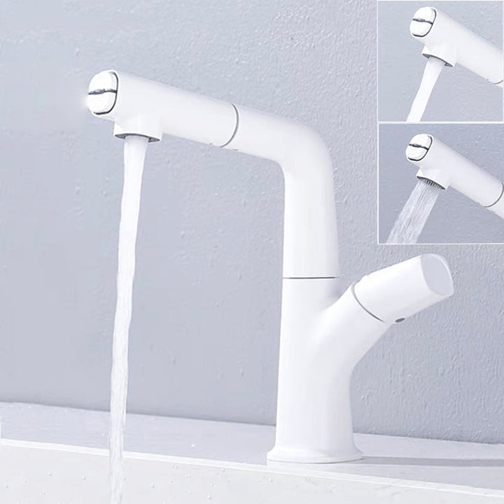 Lisslune | Modern Faucet Sink Tap Brass Lever Handles Swivel Spout Sink Tap