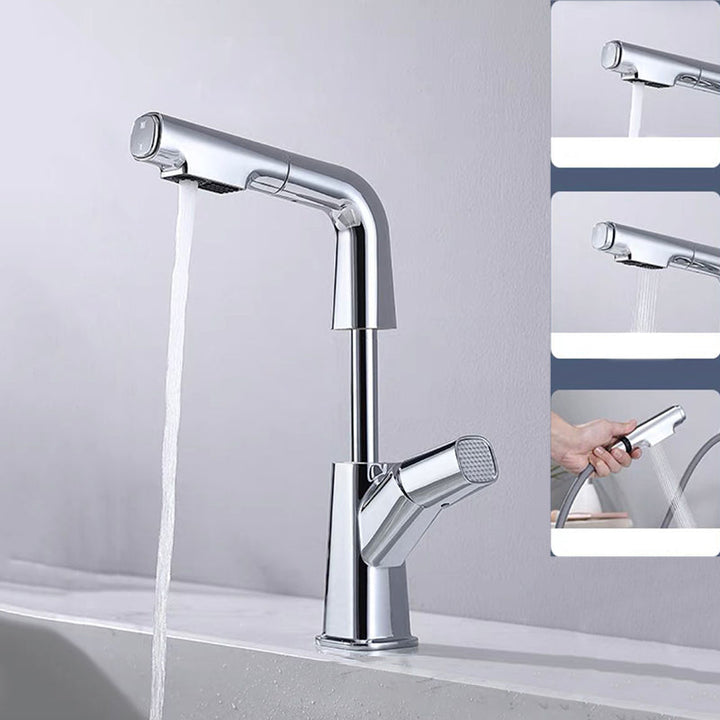 Lisslune | Modern Faucet Sink Tap Brass Lever Handles Swivel Spout Sink Tap