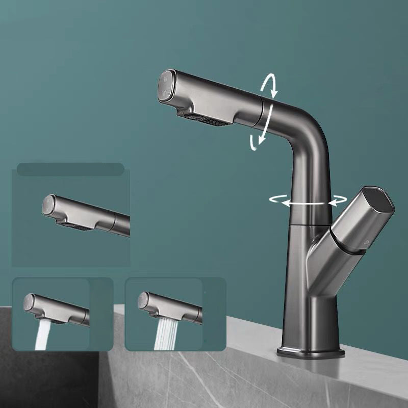 Lisslune | Modern Faucet Sink Tap Brass Lever Handles Swivel Spout Sink Tap