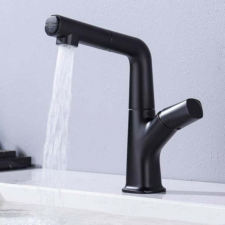 Lisslune | Modern Faucet Sink Tap Brass Lever Handles Swivel Spout Sink Tap