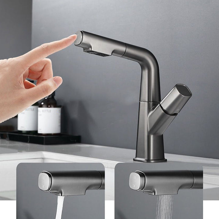 Lisslune | Modern Faucet Sink Tap Brass Lever Handles Swivel Spout Sink Tap