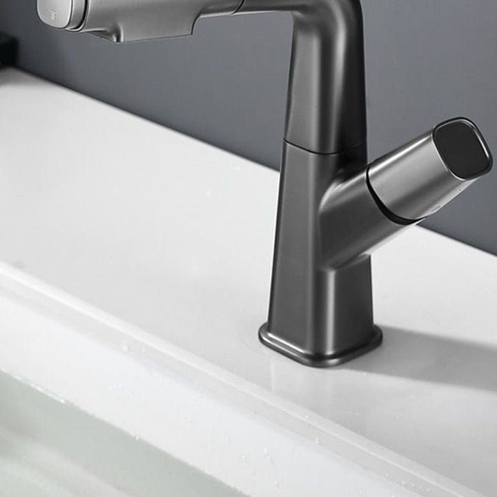 Lisslune | Modern Faucet Sink Tap Brass Lever Handles Swivel Spout Sink Tap