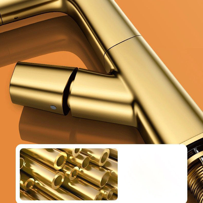 Lisslune | Modern Faucet Sink Tap Brass Lever Handles Swivel Spout Sink Tap