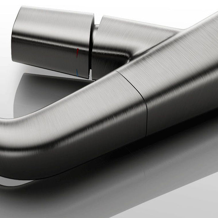 Lisslune | Modern Faucet Sink Tap Brass Lever Handles Swivel Spout Sink Tap