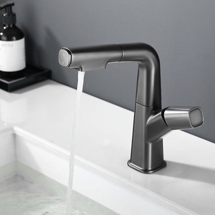 Lisslune | Modern Faucet Sink Tap Brass Lever Handles Swivel Spout Sink Tap