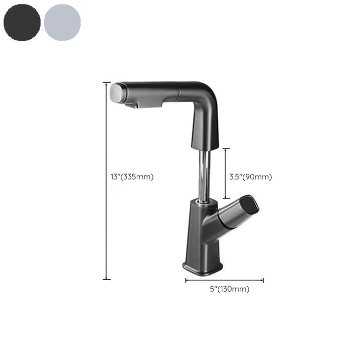 Lisslune | Modern Faucet Sink Tap Brass Lever Handles Swivel Spout Sink Tap