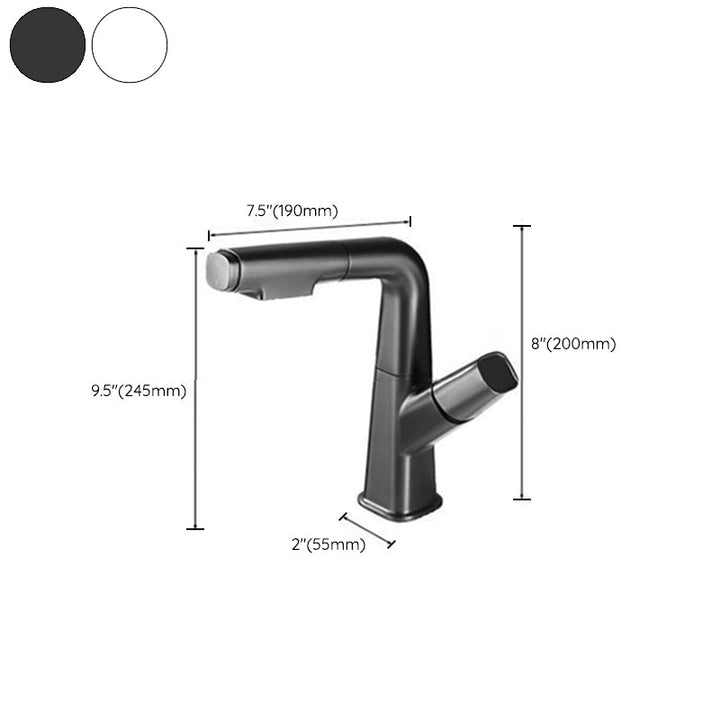 Lisslune | Modern Faucet Sink Tap Brass Lever Handles Swivel Spout Sink Tap