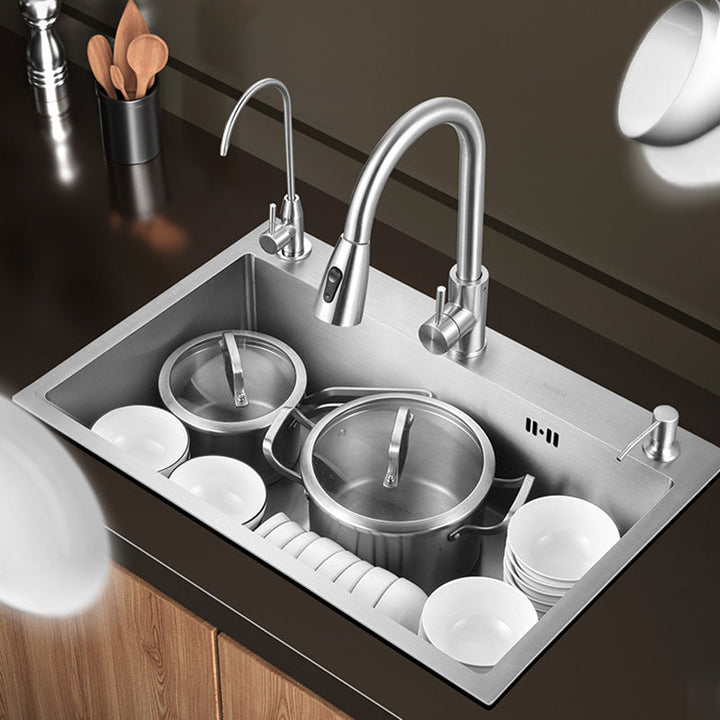 Lisslune | Contemporary Style Kitchen Sink Stainless Steel Colorfast Built-in Sink