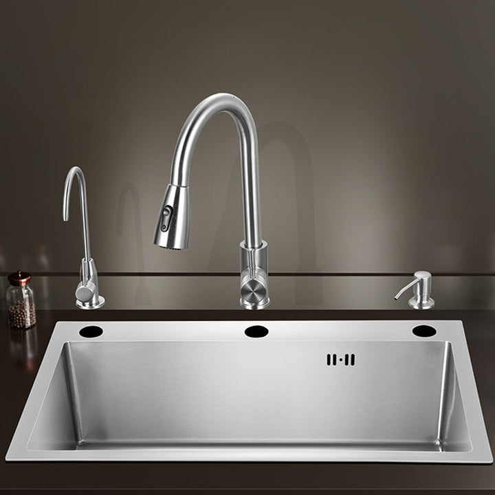 Lisslune | Contemporary Style Kitchen Sink Stainless Steel Color Fast Built-In Sink