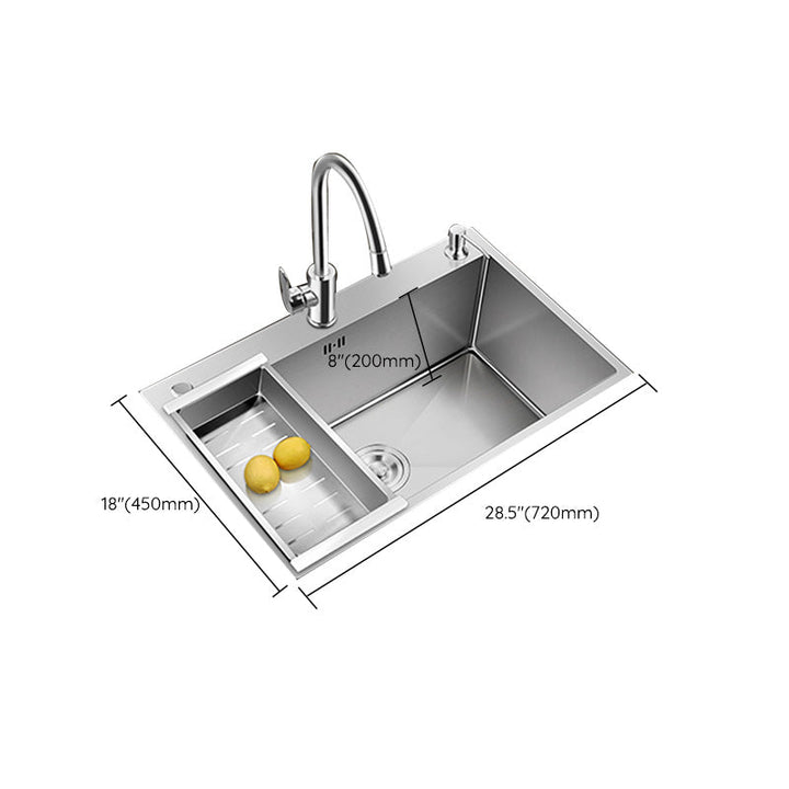 Lisslune | Contemporary Style Kitchen Sink Stainless Steel Color Fast Built-In Sink