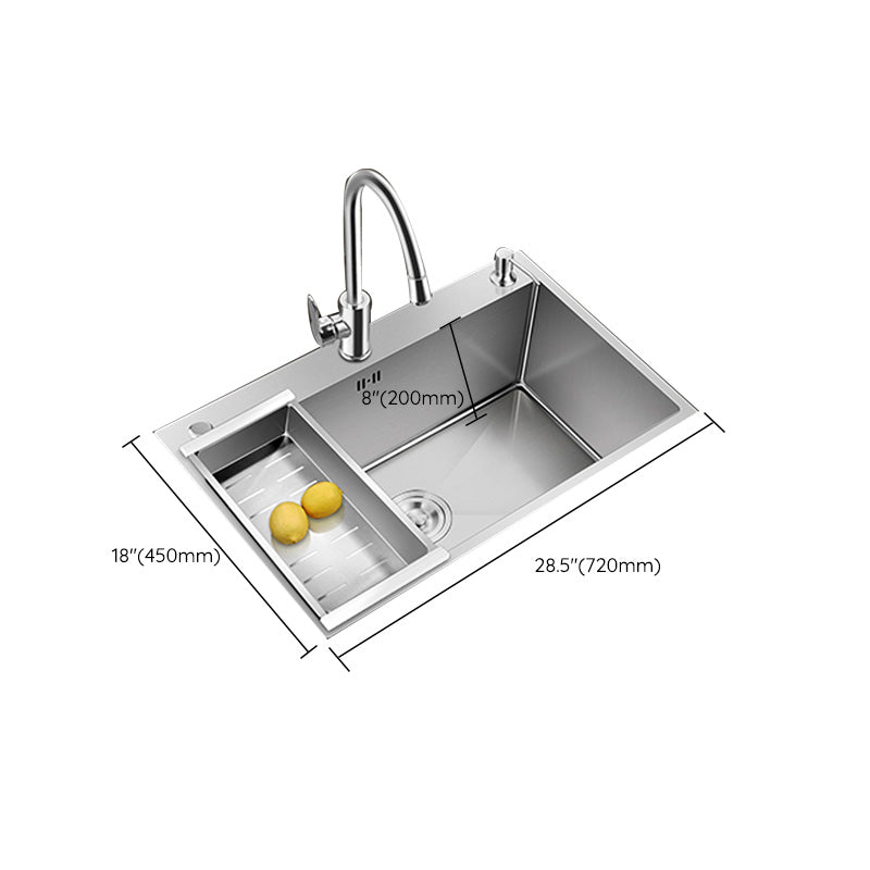 Lisslune | Contemporary Style Kitchen Sink Stainless Steel Colorfast Built-in Sink