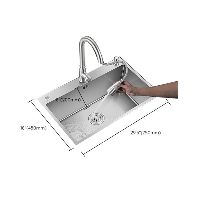 Lisslune | Contemporary Style Kitchen Sink Stainless Steel Colorfast Built-in Sink