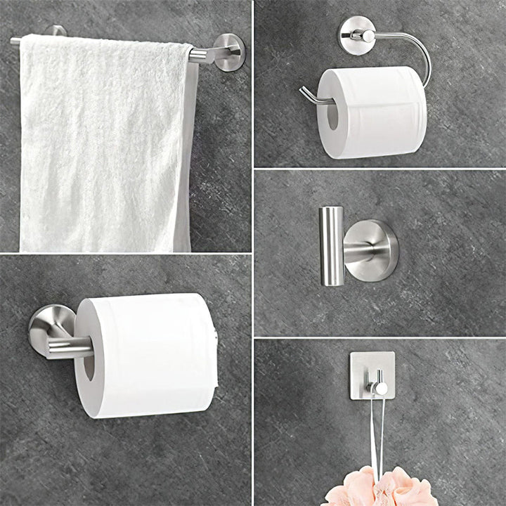 Lisslune | Metal Simple Bathroom Accessories as a Single Piece or in a Set in Silver