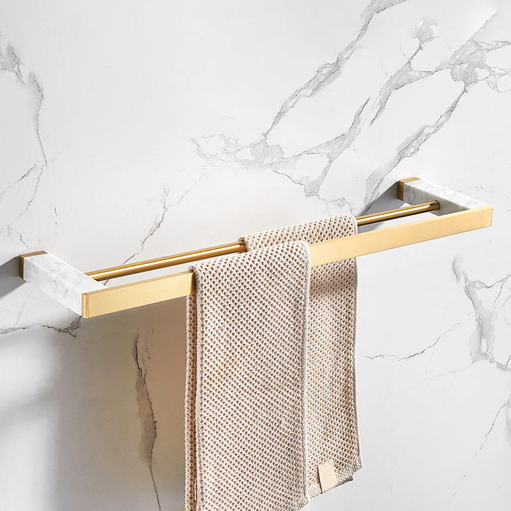 Lisslune | Metal and Marble Bathroom Accessory Individually or in Set in Gold