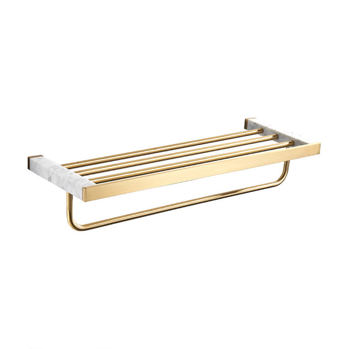 Lisslune | Metal and Marble Bathroom Accessory Individually or in Set in Gold