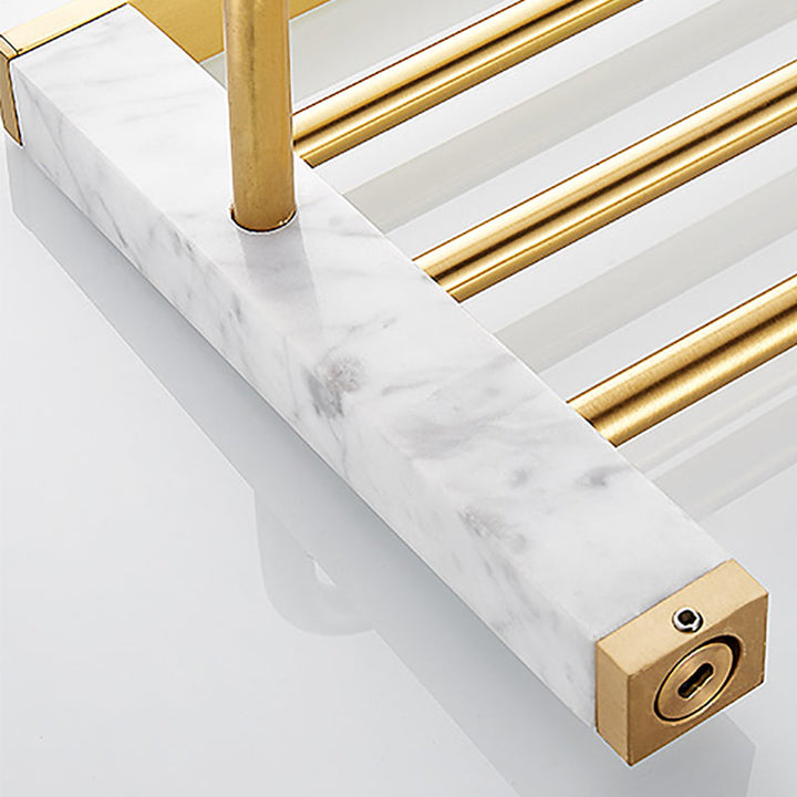 Lisslune | Metal and Marble Bathroom Accessory Individually or in Set in Gold