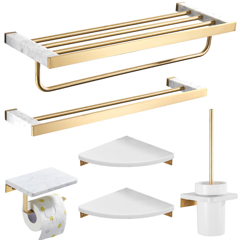 Lisslune | Metal and Marble Bathroom Accessory Individually or in Set in Gold