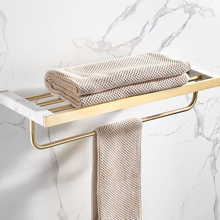 Lisslune | Metal and Marble Bathroom Accessory Individually or in Set in Gold
