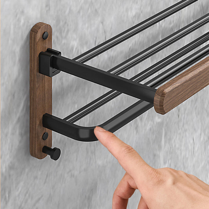 Lisslune | Metal and Wood Bathroom Accessories as Single Item or as Set without Drilling