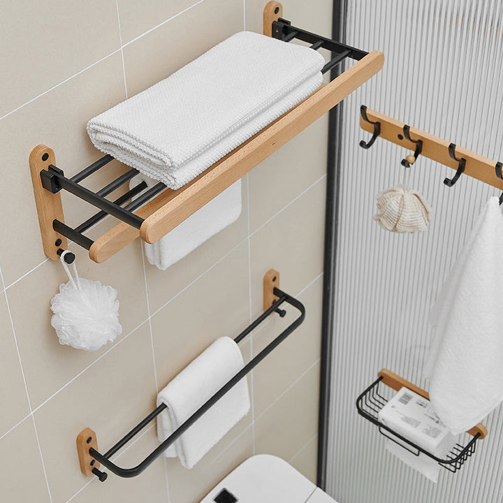 Lisslune | Metal and Wood Bathroom Accessories as Individual Piece or Set in Black