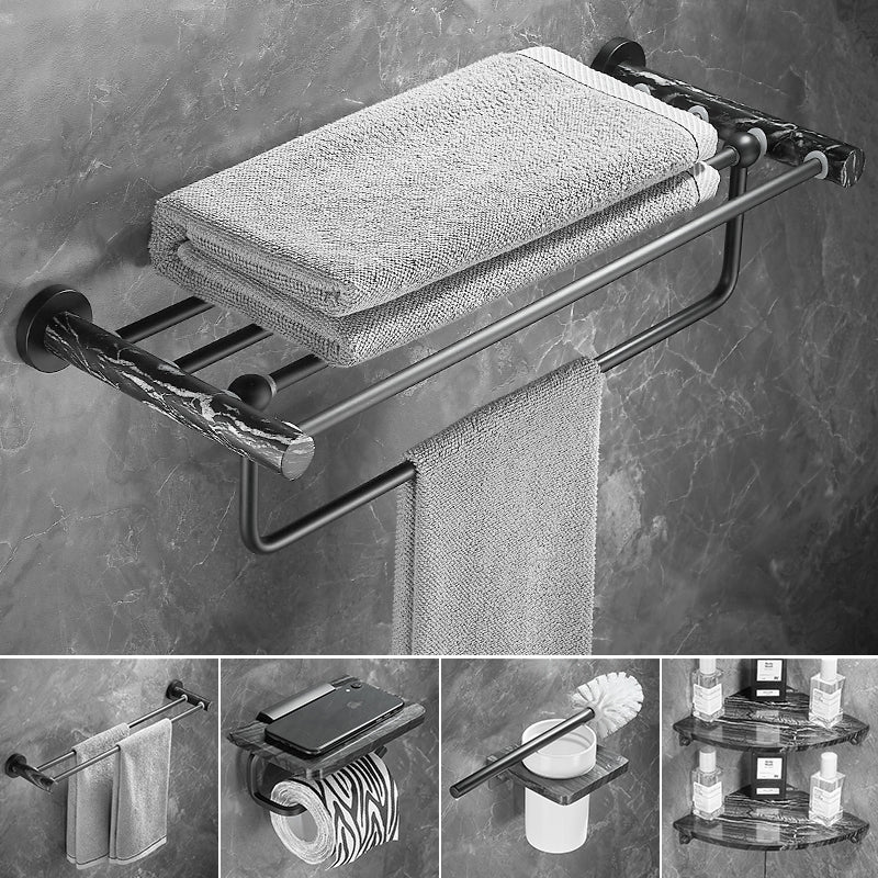 Lisslune | Metal and Marble Bathroom Accessories as a Single Item or as a Set in Black