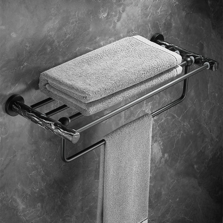 Lisslune | Metal and Marble Bathroom Accessories as a Single Item or as a Set in Black