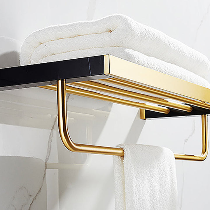 Lisslune | Metal and Marble Bathroom Minimalist Accessory as a Single Item or in a Set in Gold