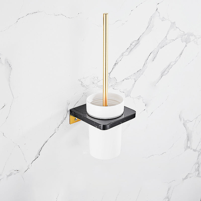 Lisslune | Metal and Marble Bathroom Minimalist Accessory as a Single Item or in a Set in Gold