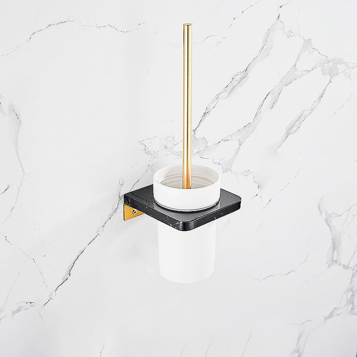 Lisslune | Metal and Marble Bathroom Minimalist Accessory as a Single Item or in a Set in Gold