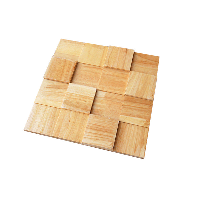 Lisslune | Mosaic Wood Wall Cladding Glue Living Room Modern Style Wood Plank
