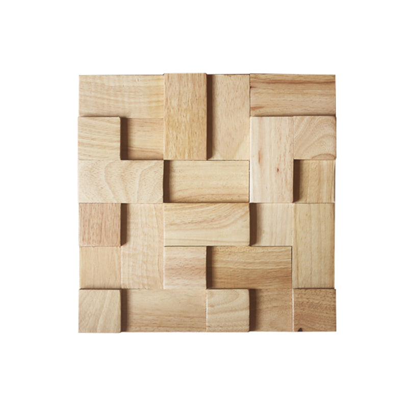 Lisslune | Mosaic Wood Wall Cladding Glue Living Room Modern Style Wood Plank