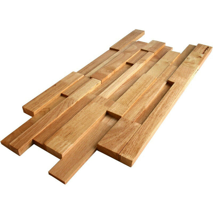 Lisslune | Mosaic Wood Wall Cladding Glue Living Room Modern Style Wood Plank