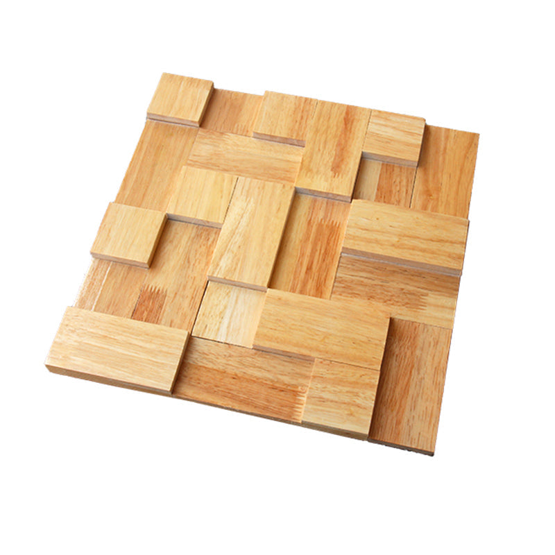Lisslune | Mosaic Wood Wall Cladding Glue Living Room Modern Style Wood Plank