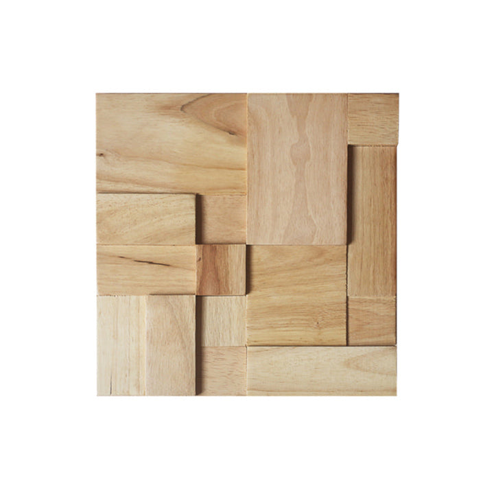 Lisslune | Mosaic Wood Wall Cladding Glue Living Room Modern Style Wood Plank