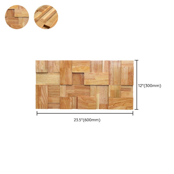 Lisslune | Mosaic Wood Wall Cladding Glue Living Room Modern Style Wood Plank