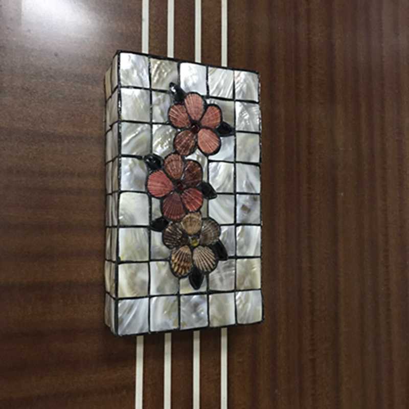 Lisslune | Rectangular Wall Lighting with Shell Shade 2 Bulbs Tiffany Wall Mounted Lighting in Beige